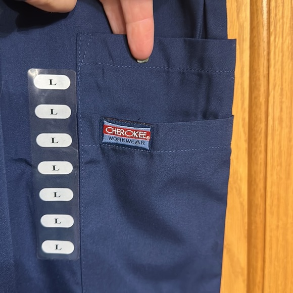 Cherokee Workwear Originals Men Navy Blue Scrubs Pant Fly Front Cargo 4000 - Picture 7 of 13